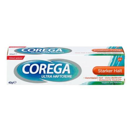 Фиксирующий крем для протезов Corega Ultra Haftcreme Halt Starker, 40 г